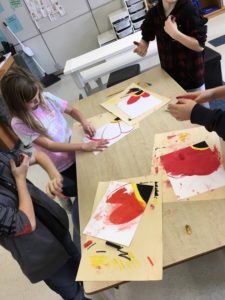Students of Kinnwood elementary school participated in a poppy art project.