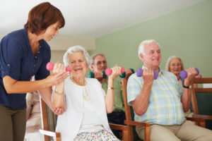 Photo of a group of elders exercising