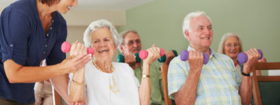 Photo of a group of elders exercising